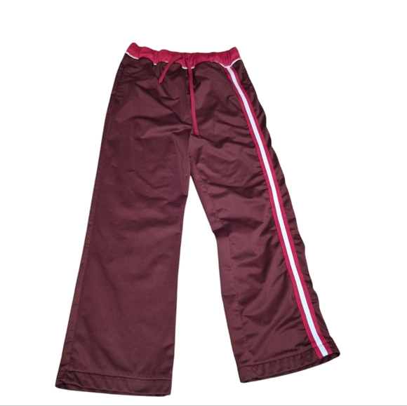 Coca-Cola Track Pants Ladies Medium Drawstring Wide Leg Burgundy Red White - Picture 5 of 8
